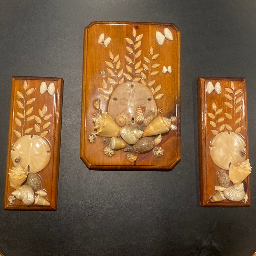 Vintage shell art wall hanging decor